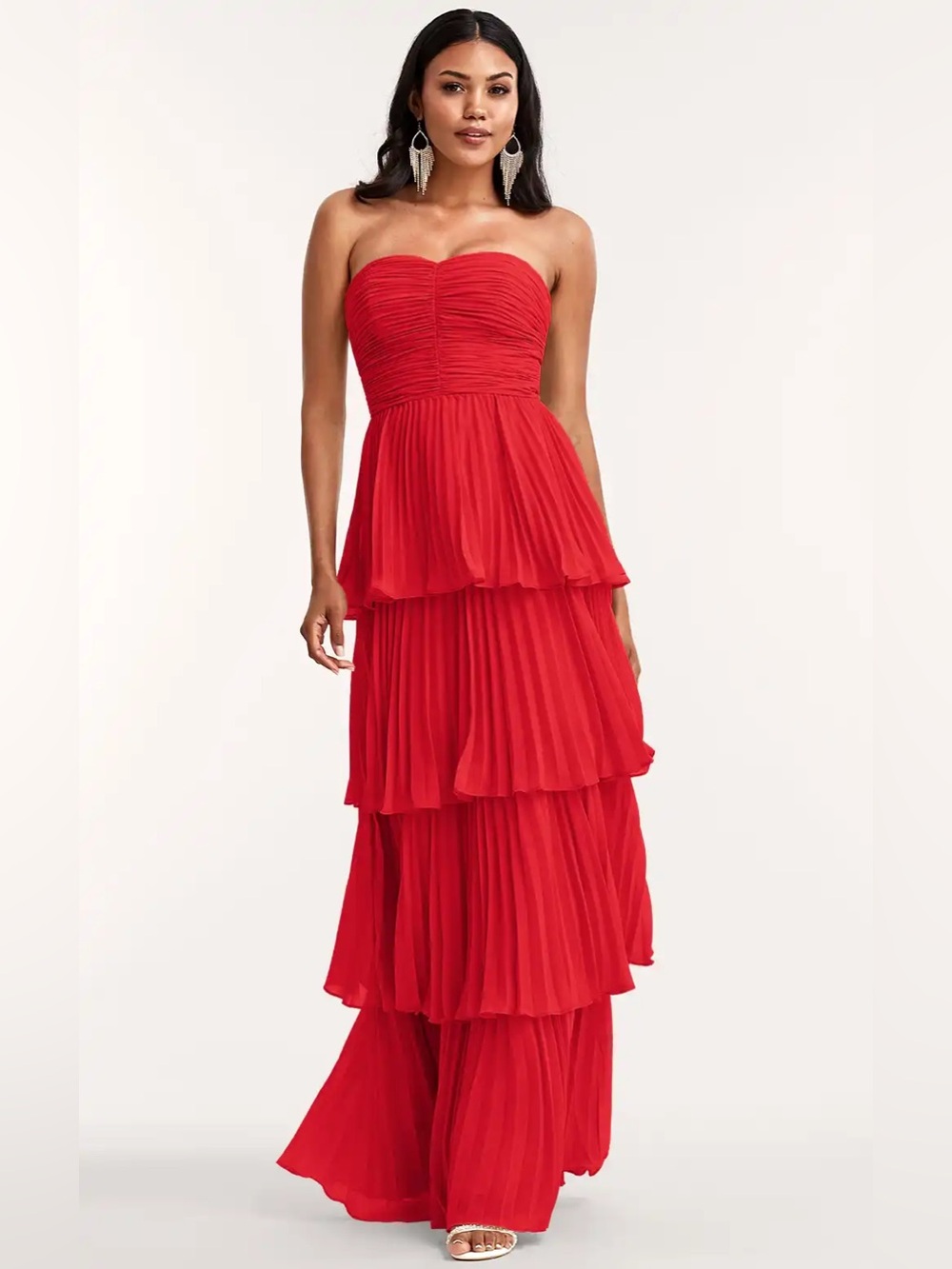 JJ's House Kisa Red A-line Sweetheart Chiffon Dress Size 10